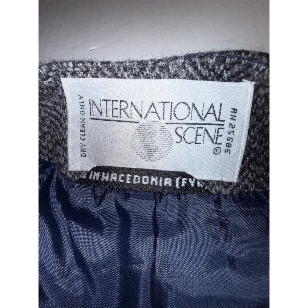 Vintage International Scene Patchwork Vest Academia Wool Tweed Size 14 NWT